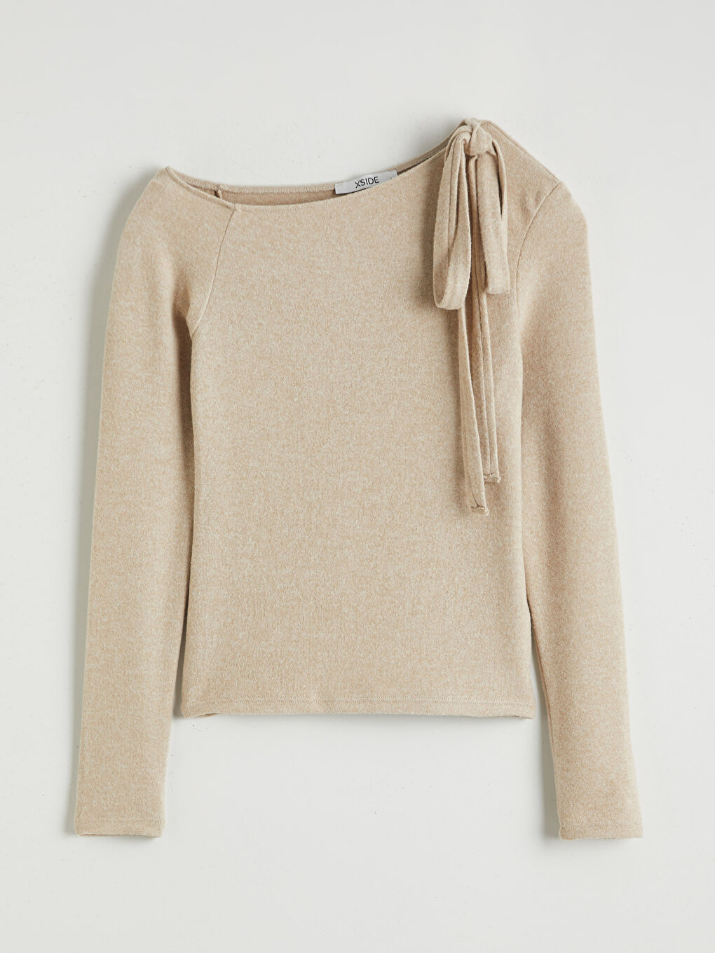 Bej Kayık Yaka Bluz-4