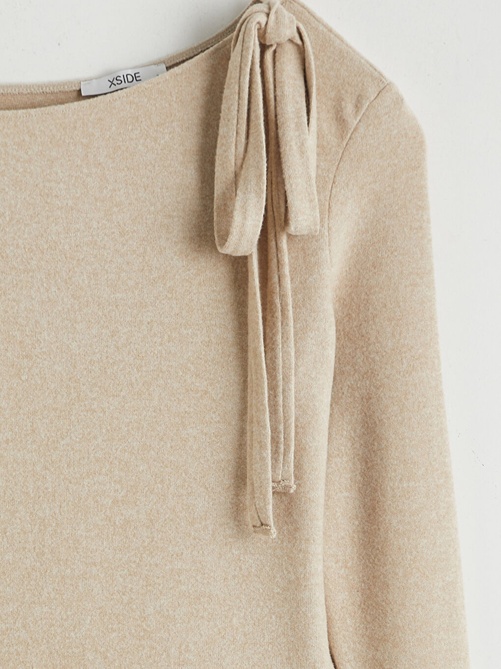 Bej Kayık Yaka Bluz-5