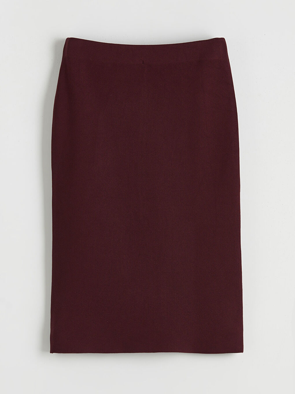 Mürdüm Beli Lastikli Yırtmaçlı Triko Etek-4