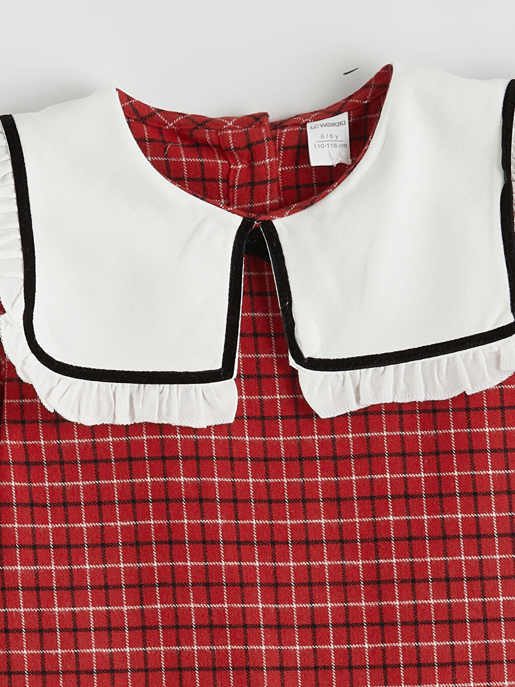 Peter Pan Collar Plaid Girls' Dress-1