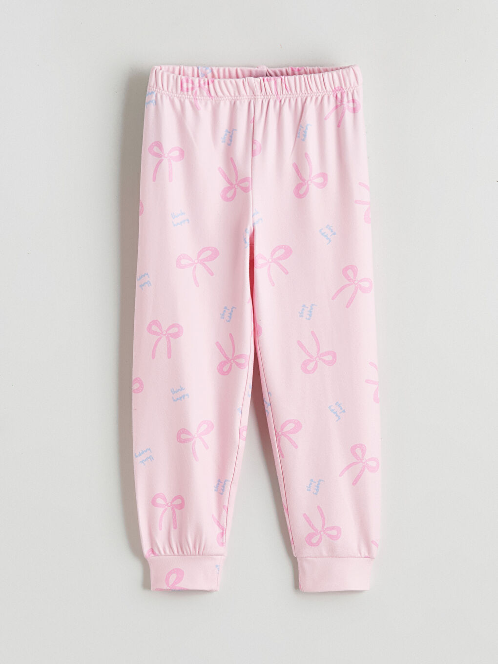 Pembe Beli Lastikli Kız Çocuk Pijama Alt