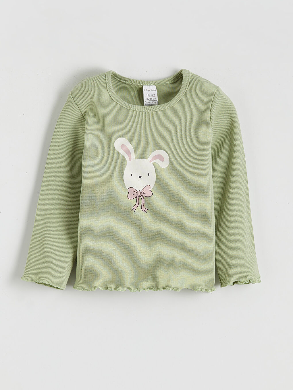 Yeşil Bisiklet Yaka Kız Çocuk Tişört ve Tayt-1