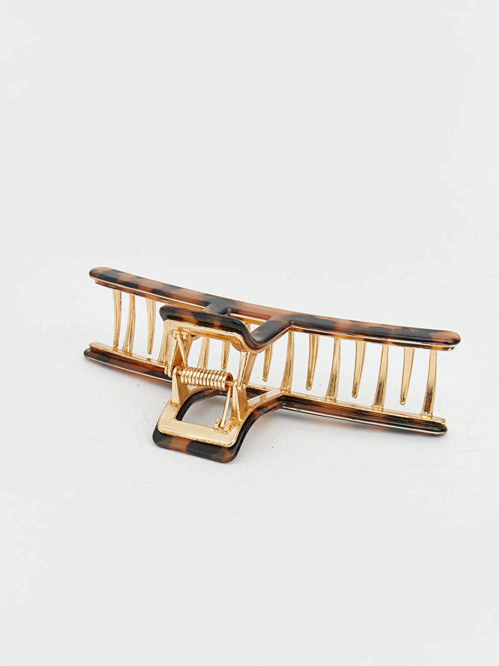 Karışık Leopar Desenli Kadın Mandal Toka-1