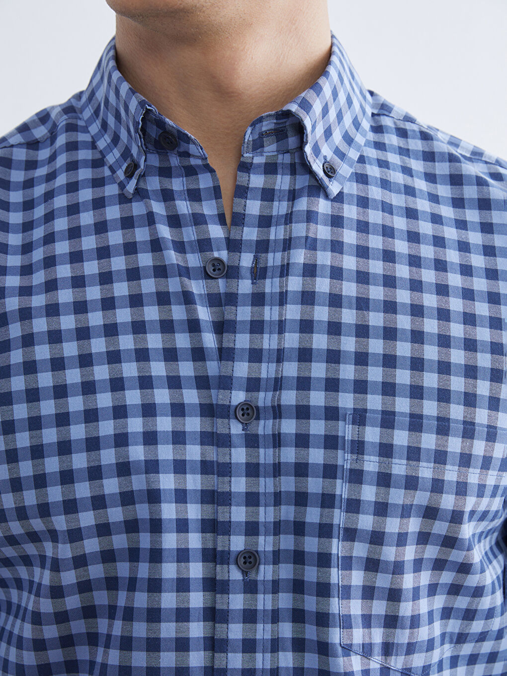 Mavi Regular Fit Ekose Poplin Erkek Gömlek-2