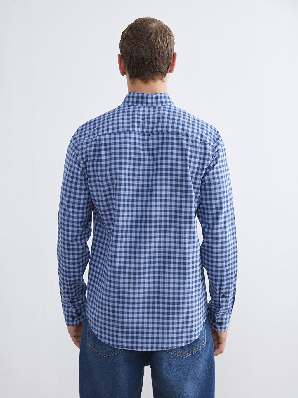 Mavi Regular Fit Ekose Poplin Erkek Gömlek-3