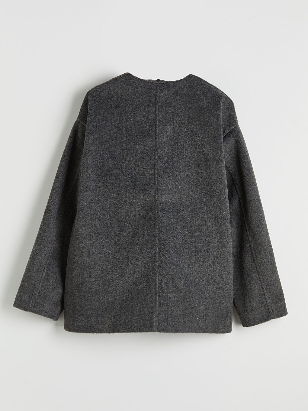 Antrasit Atkılı Bisiklet Yaka Kadın Kaşe Ceket-14