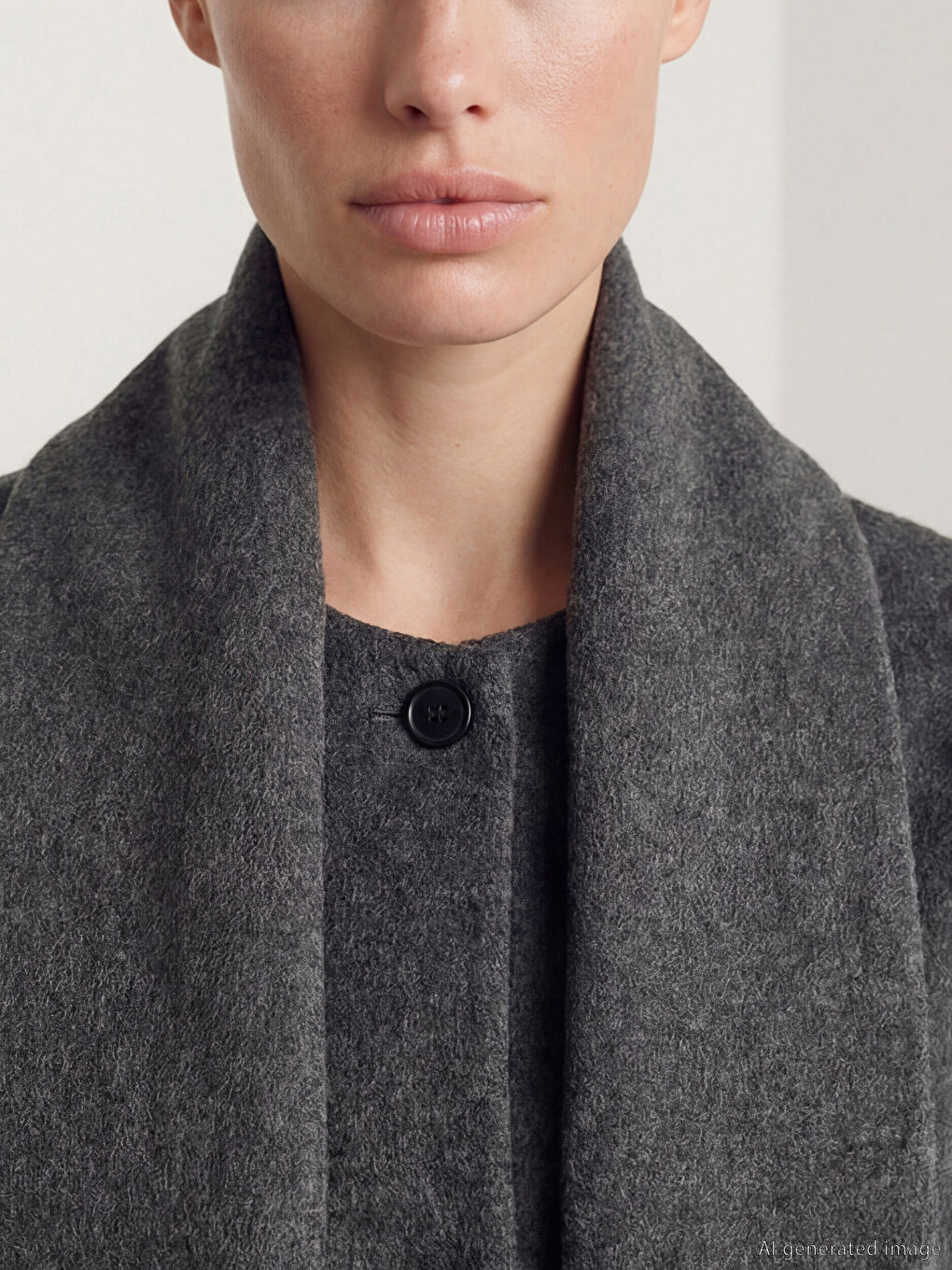 Antrasit Atkılı Bisiklet Yaka Kadın Kaşe Ceket-4