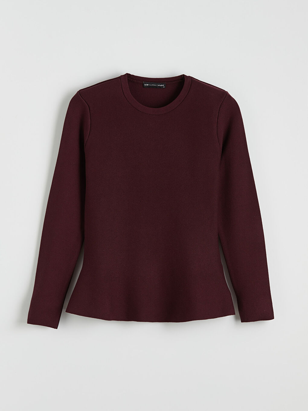 Mürdüm Bisiklet Yaka Peplum Kadın Triko Kazak-4