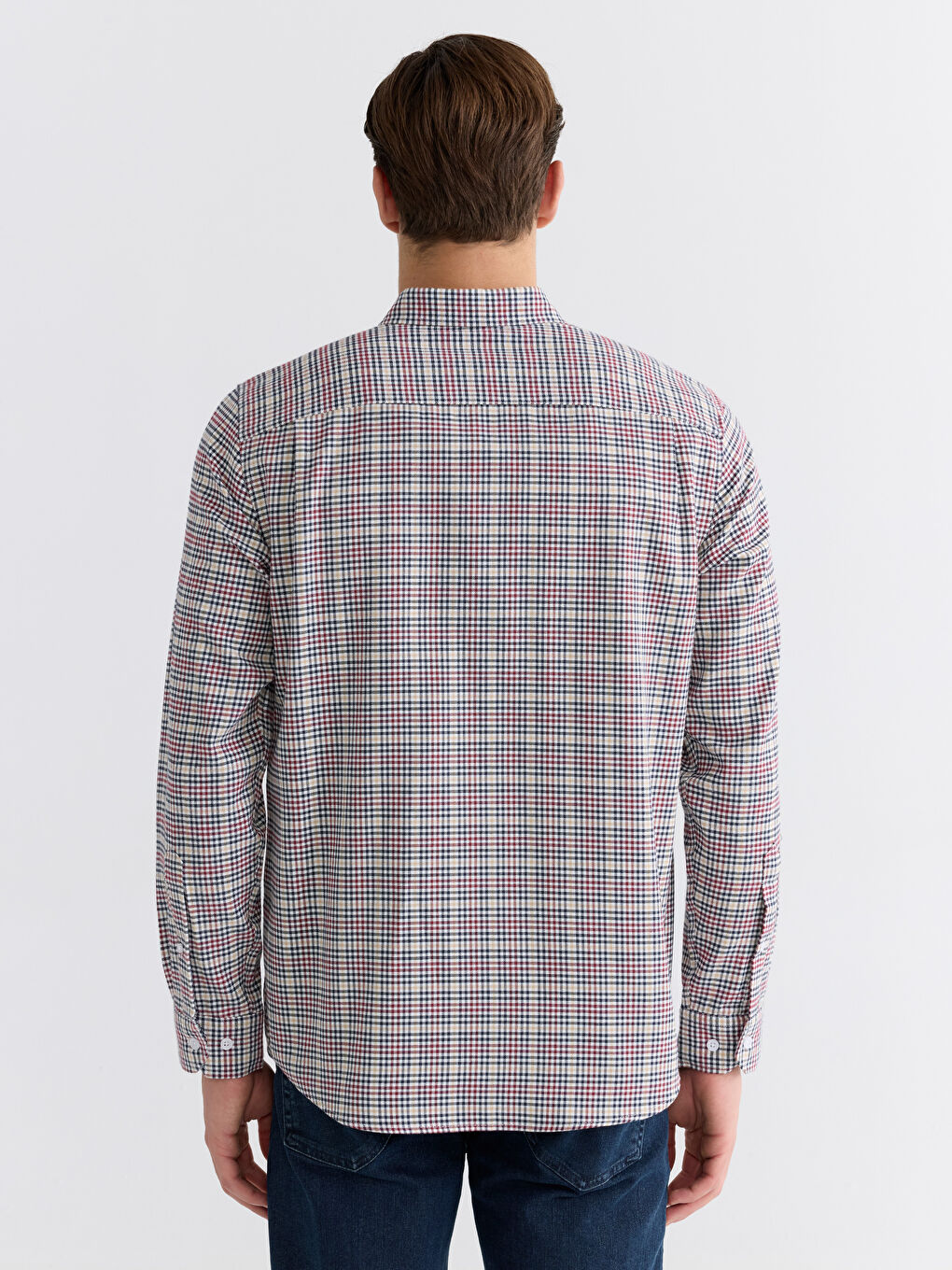 Kahverengi Regular Fit Ekose Erkek Gömlek-3