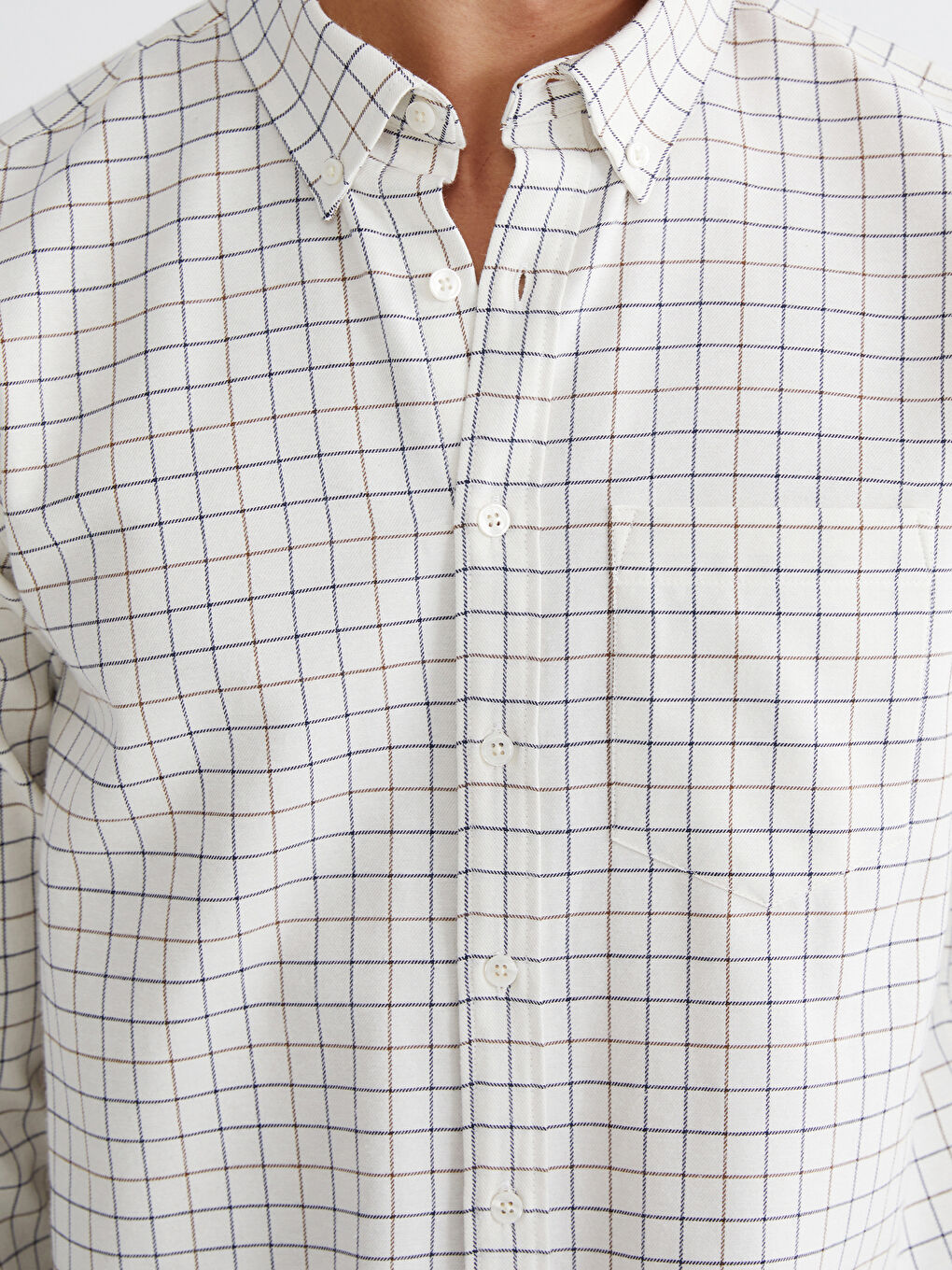 Kahverengi Regular Fit Ekose Erkek Gömlek-2