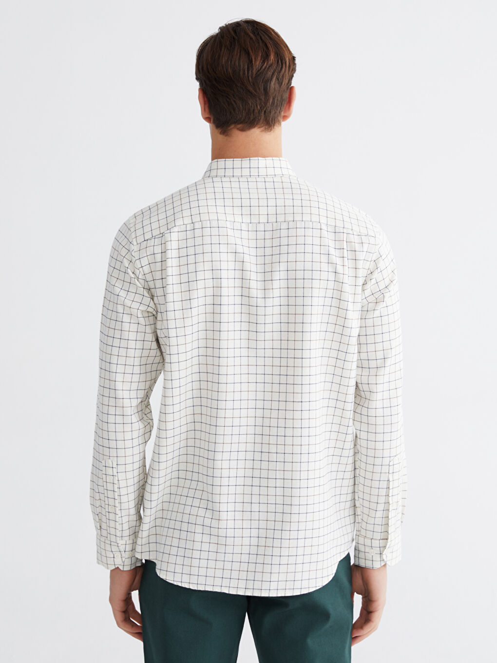 Kahverengi Regular Fit Ekose Erkek Gömlek-3