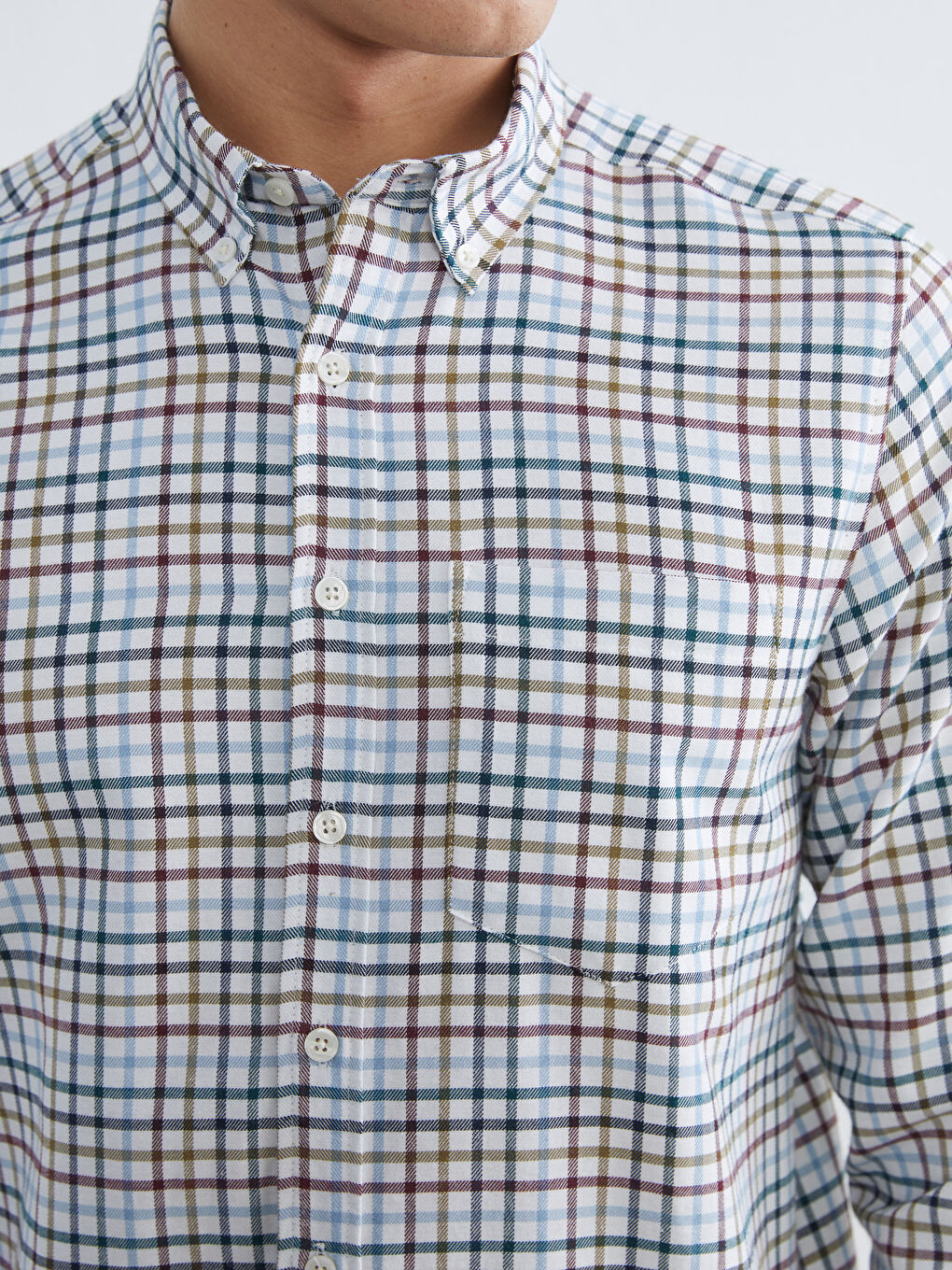 Yeşil Regular Fit Ekose Erkek Gömlek-2