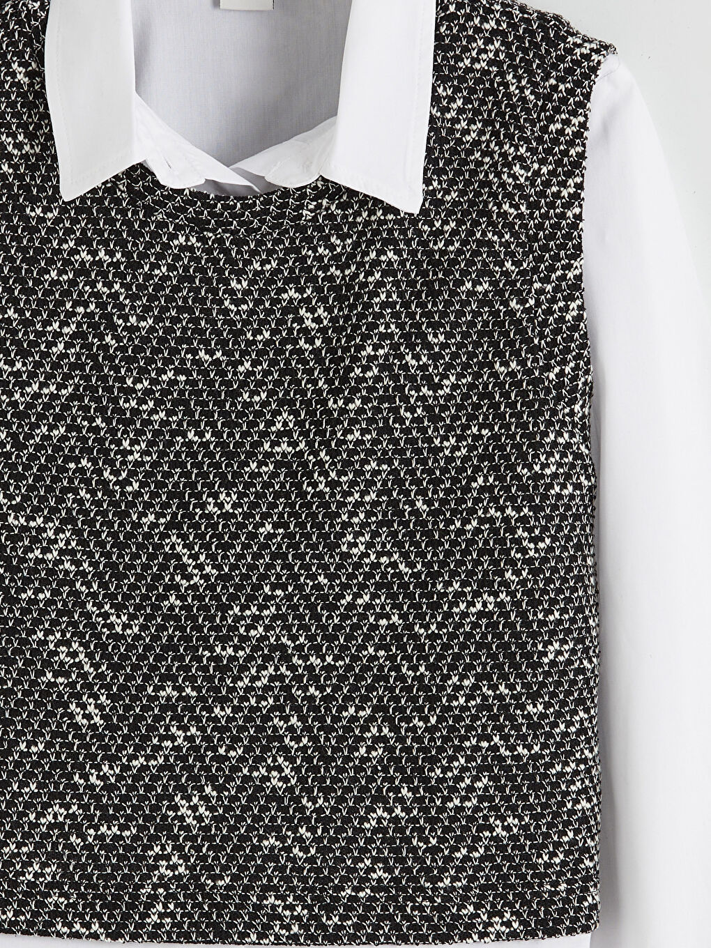 Beyaz Desenli Kız Çocuk Gömlek-2