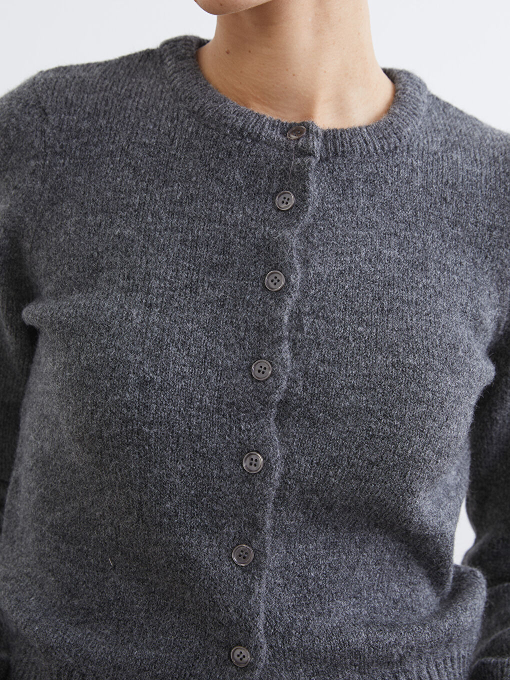 Crew Neck Women's Knitwear Cardigan-2