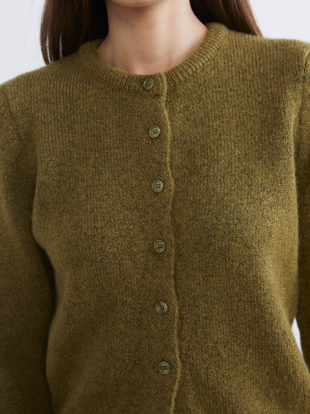 Crew Neck Women's Knitwear Cardigan-2