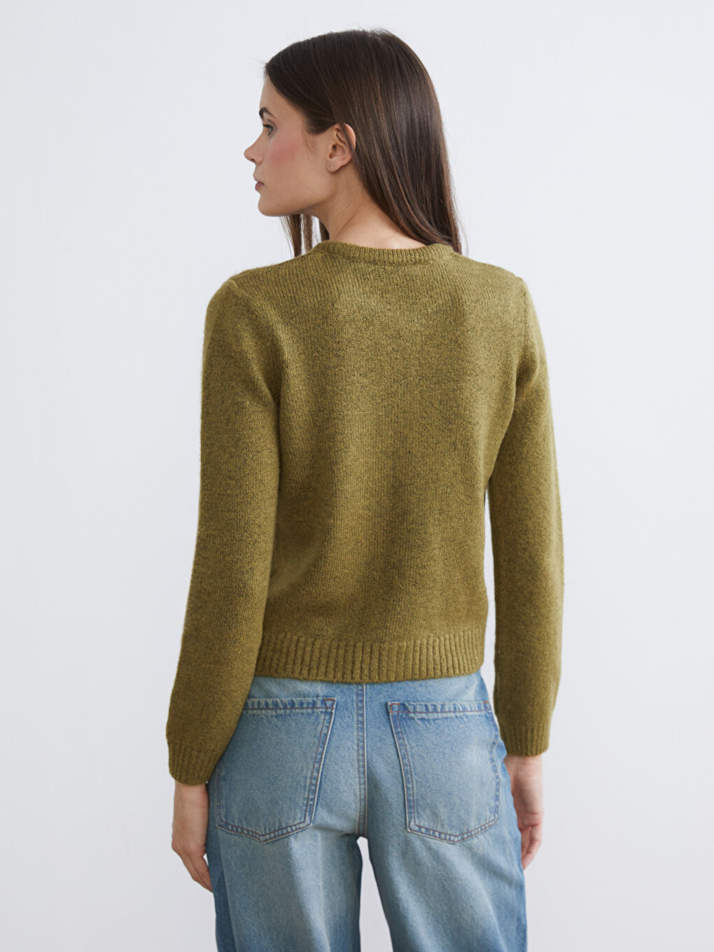 Crew Neck Women's Knitwear Cardigan-3