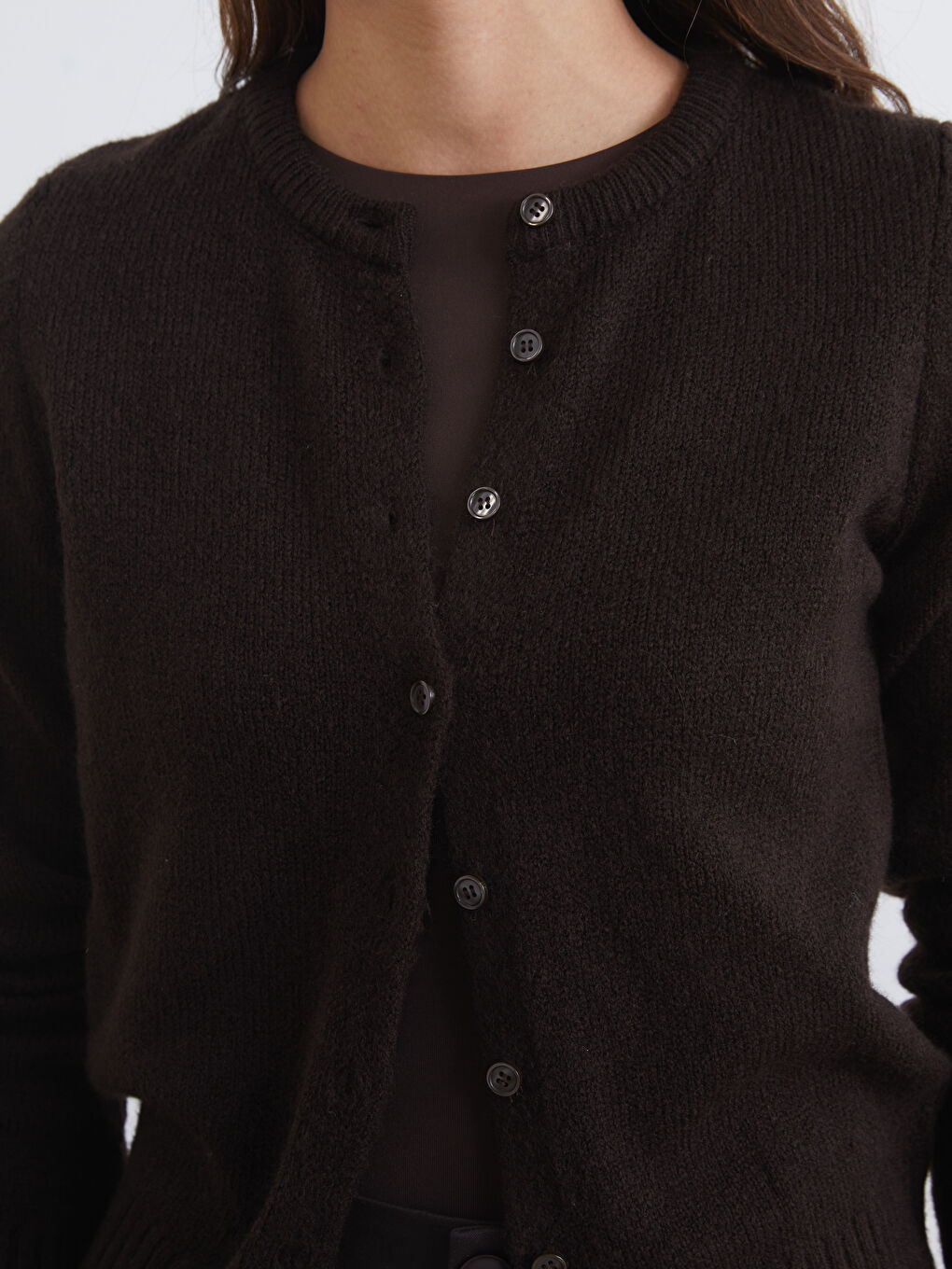 Crew Neck Women's Knitwear Cardigan-2