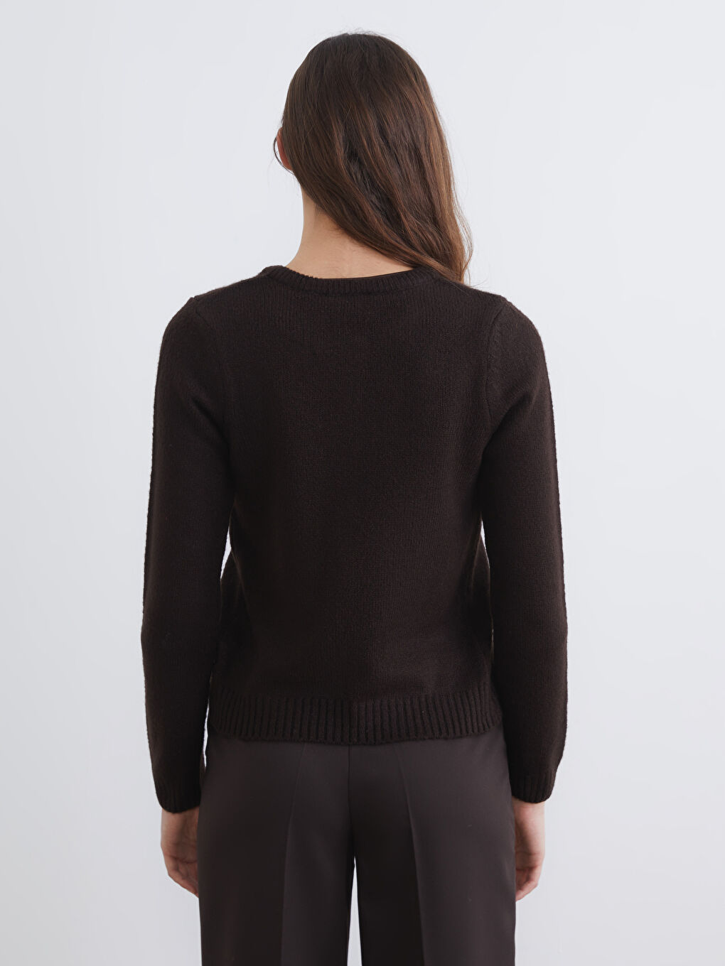 Crew Neck Women's Knitwear Cardigan-3