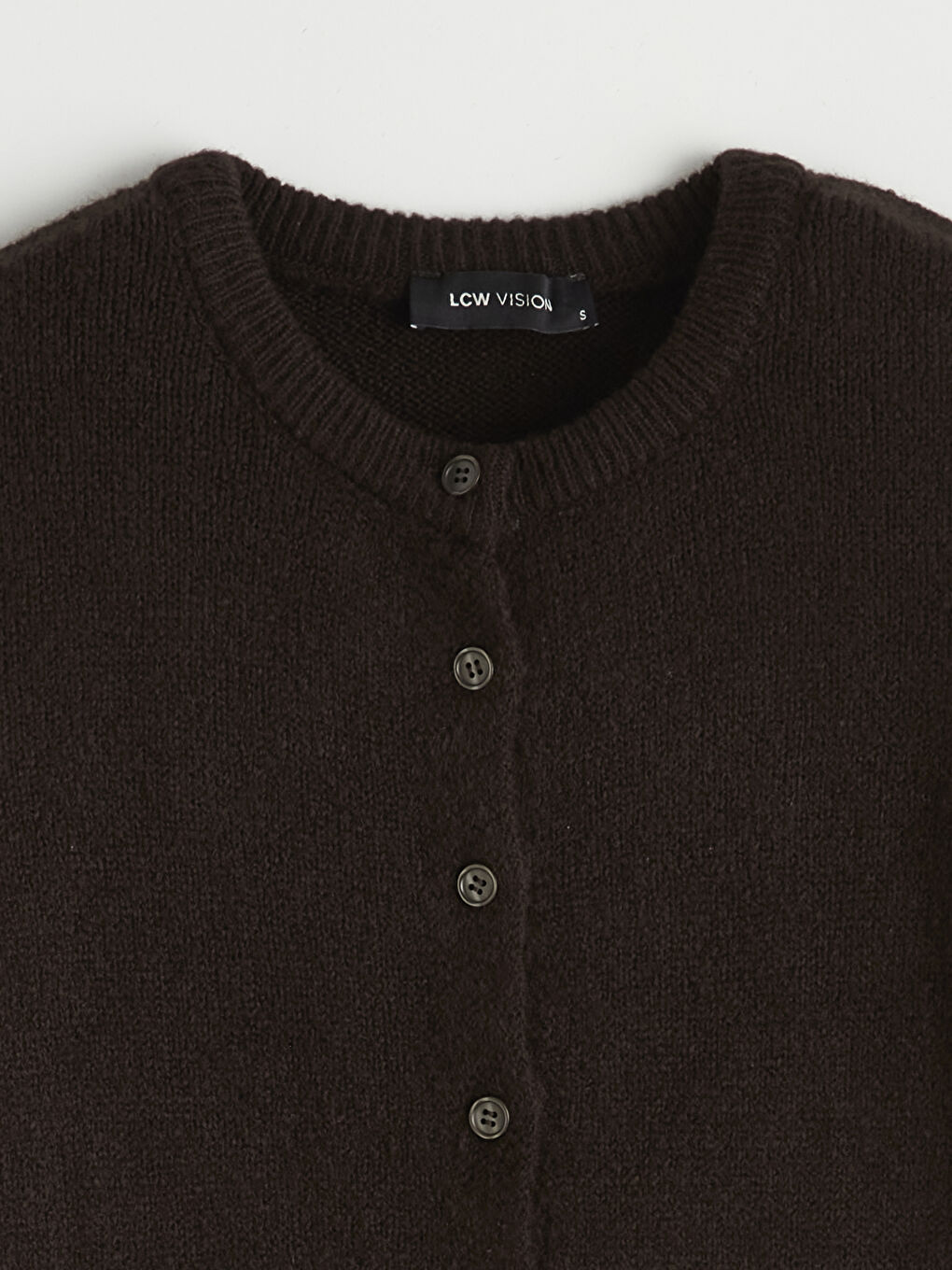 Kahverengi Bisiklet Yaka Kadın Triko Hırka-1