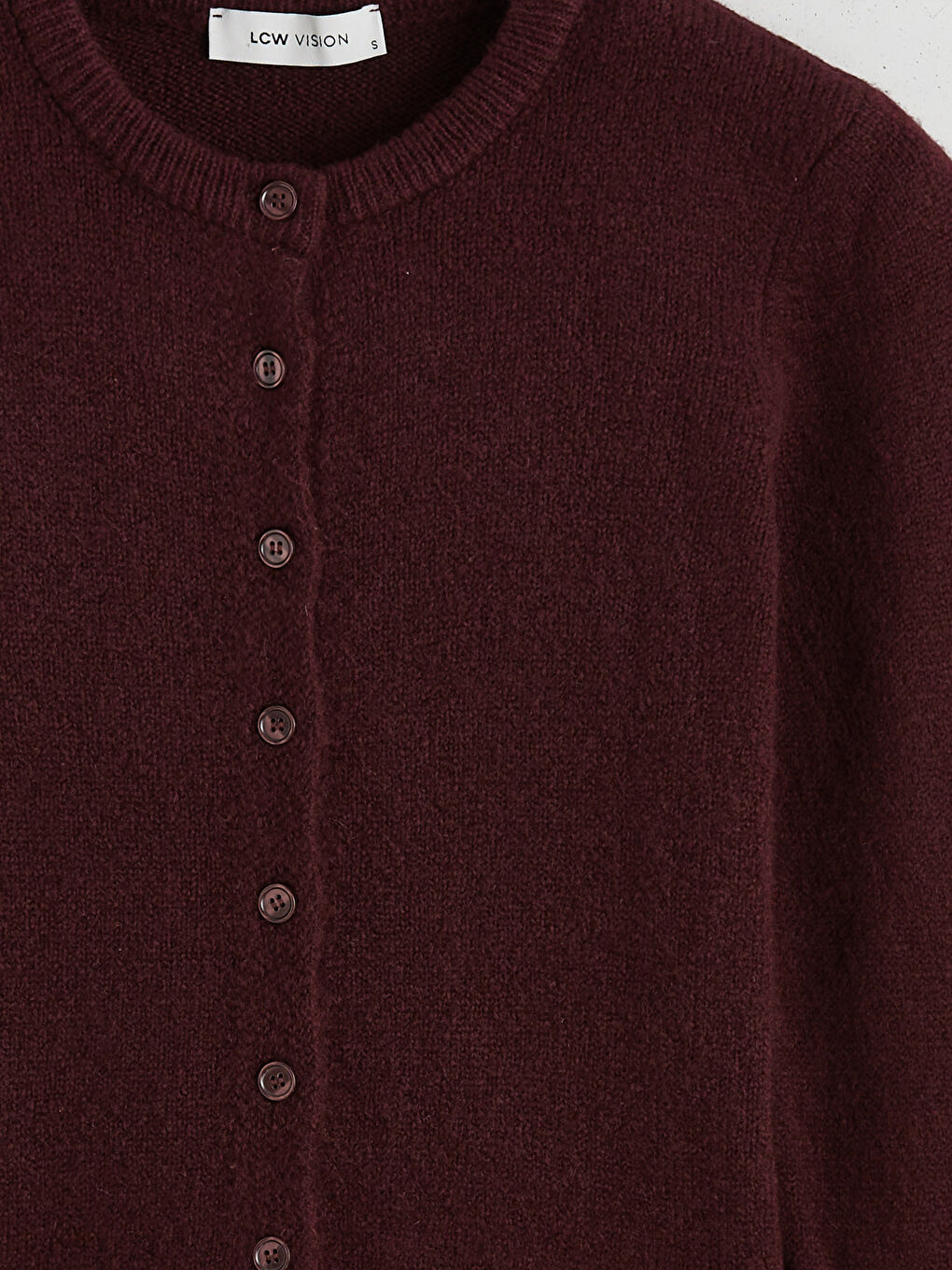 Bordo Bisiklet Yaka Kadın Triko Hırka-5