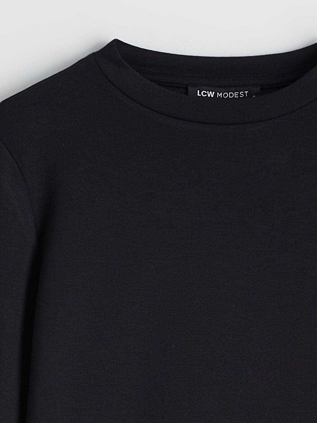 Siyah Bisiklet Yaka Kadın Body-5