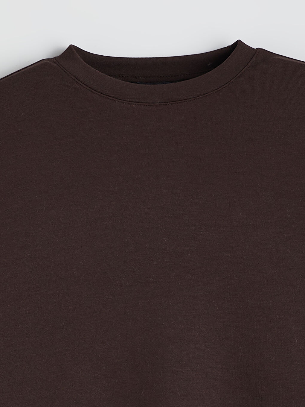 Kahverengi Bisiklet Yaka Oversize Kadın Sweatshirt Tunik-5