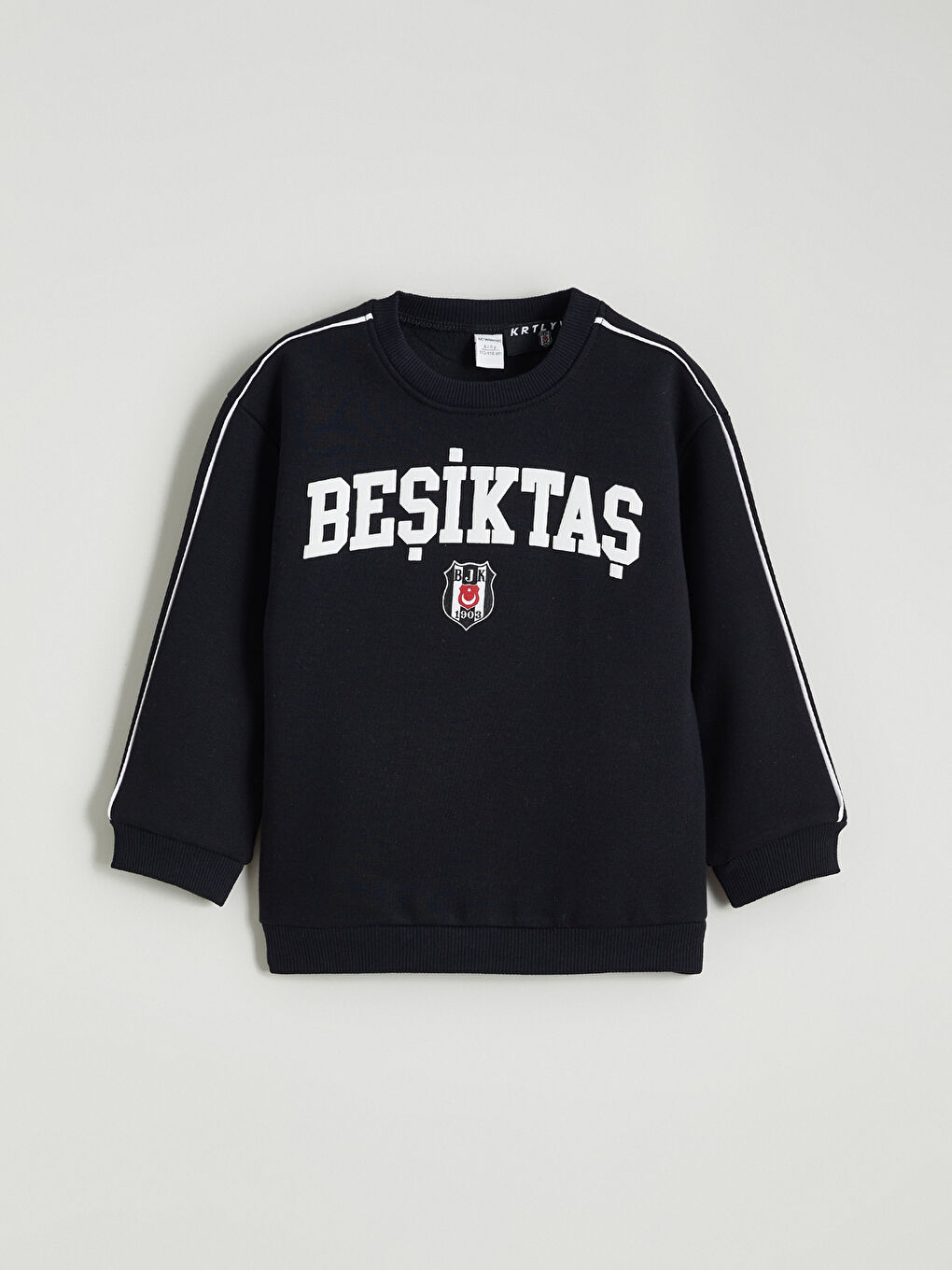 Siyah Beşiktaş Baskılı Erkek Çocuk Kalın Sweatshirt