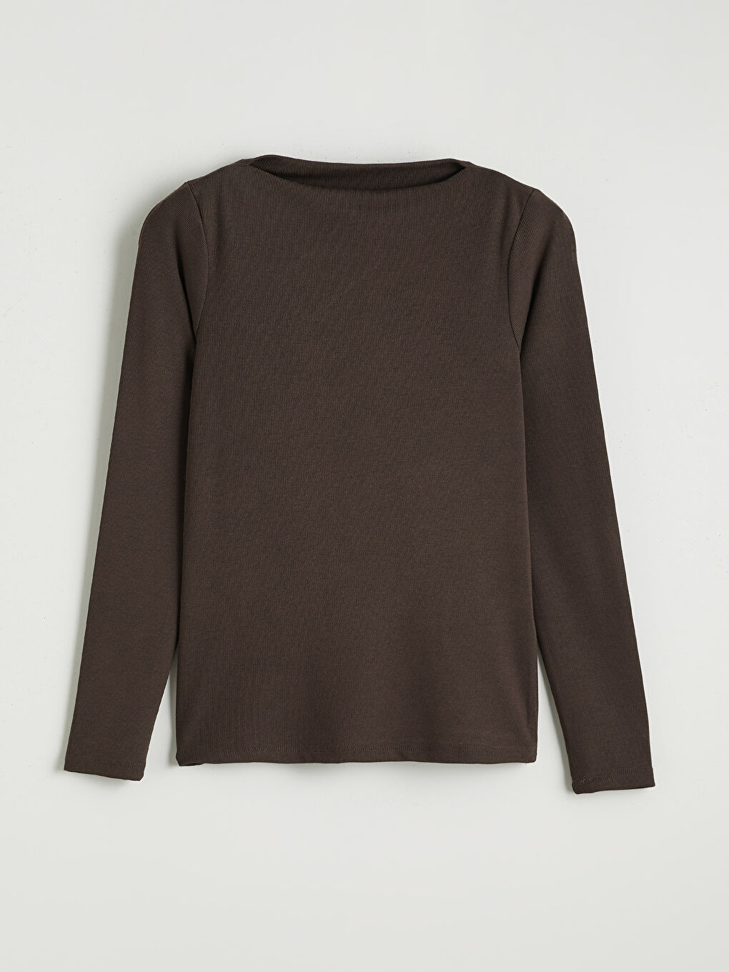 Kahverengi Kayık Yaka Fitilli Bluz-4