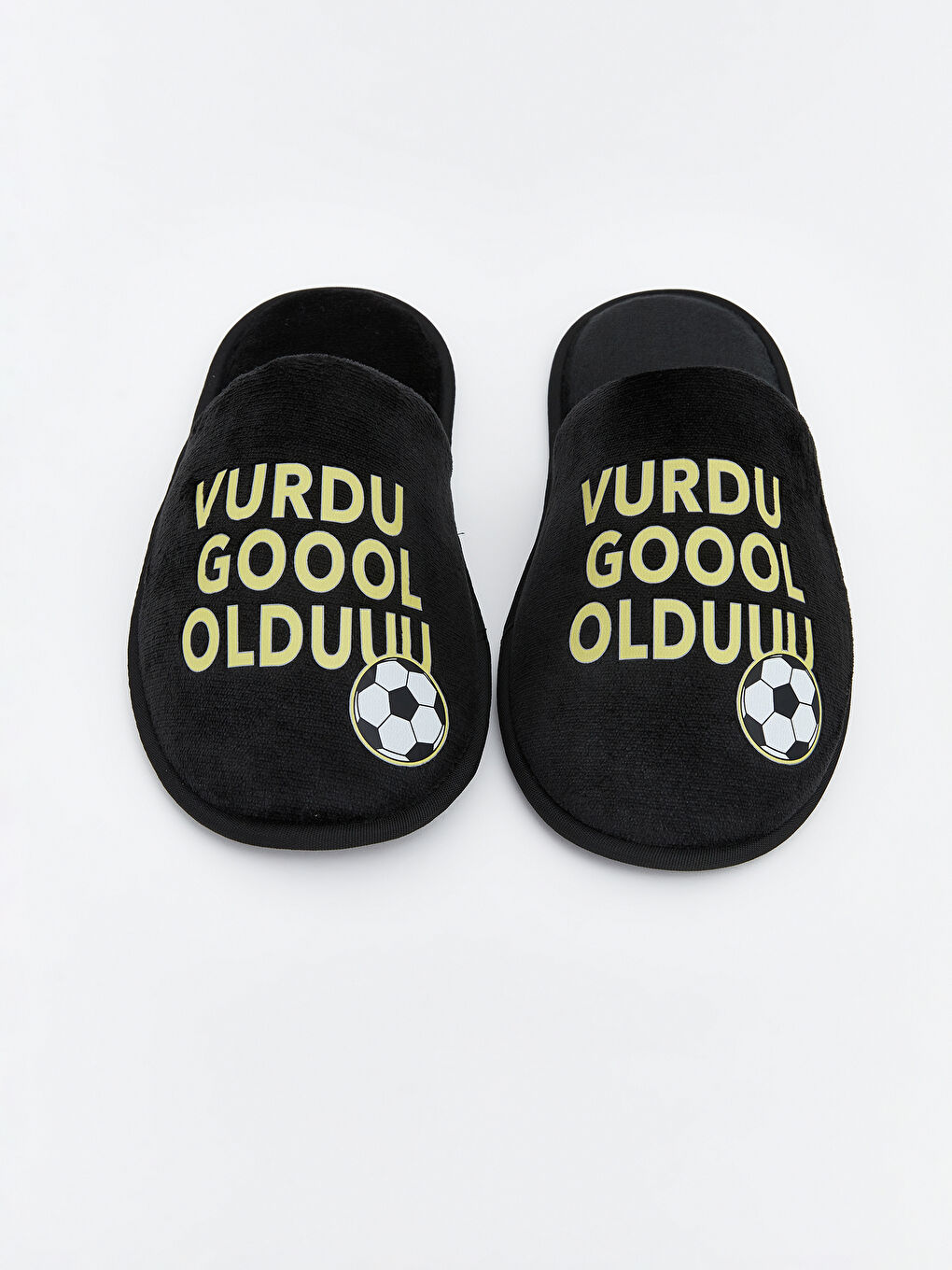 Siyah Yazı Baskılı Erkek Ev Terliği-2