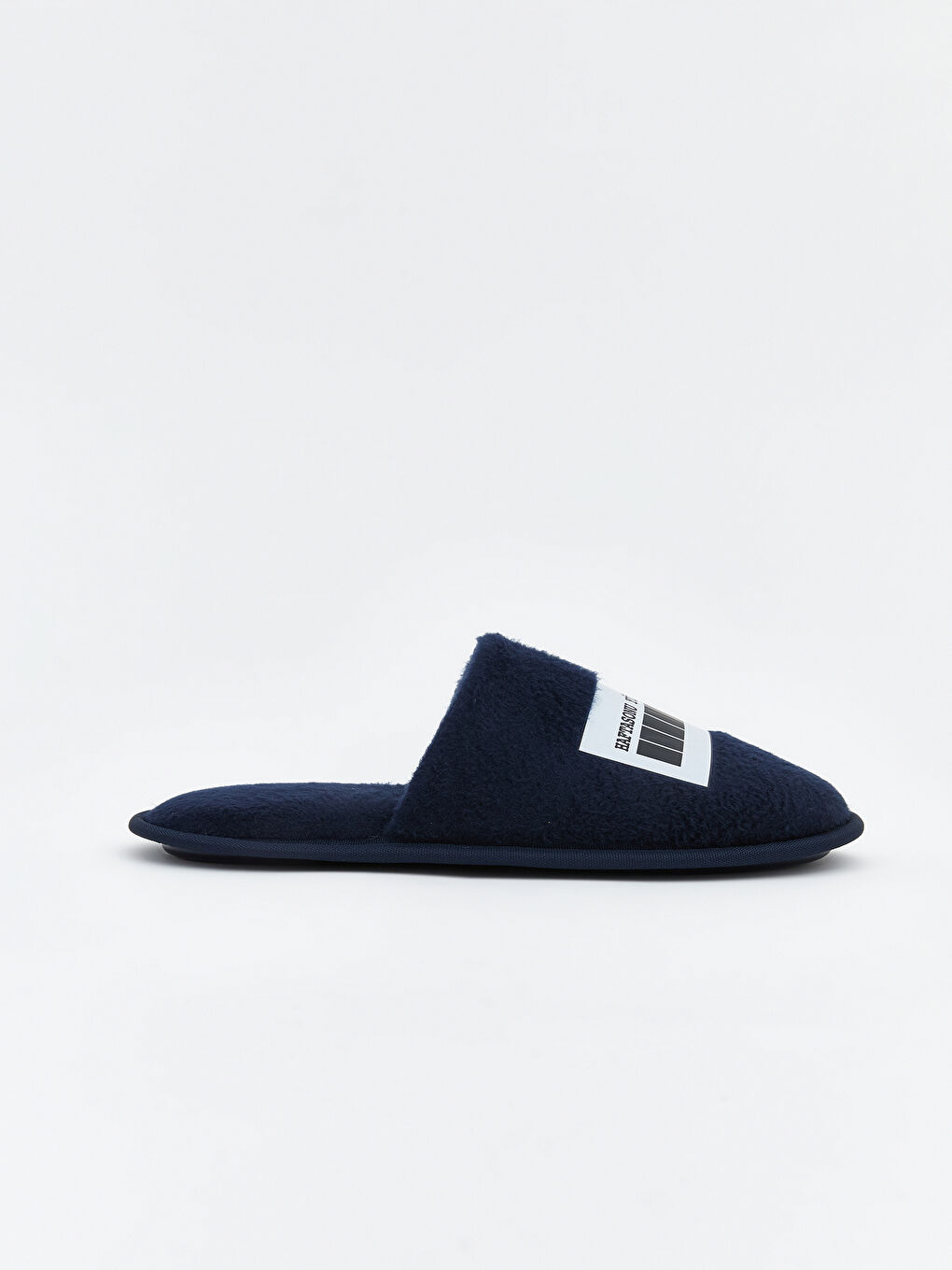 Lacivert Yazı Baskılı Erkek Ev Terliği-1