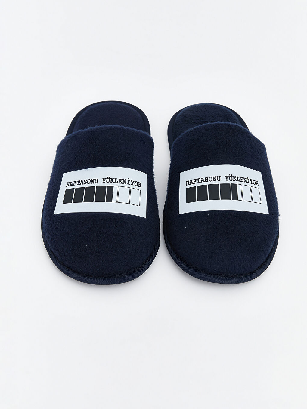 Lacivert Yazı Baskılı Erkek Ev Terliği-2