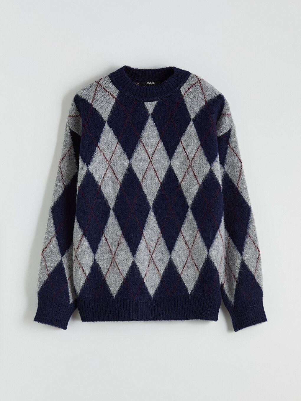 Argyle Pattern Oversize Women's Knitwear Sweater-4