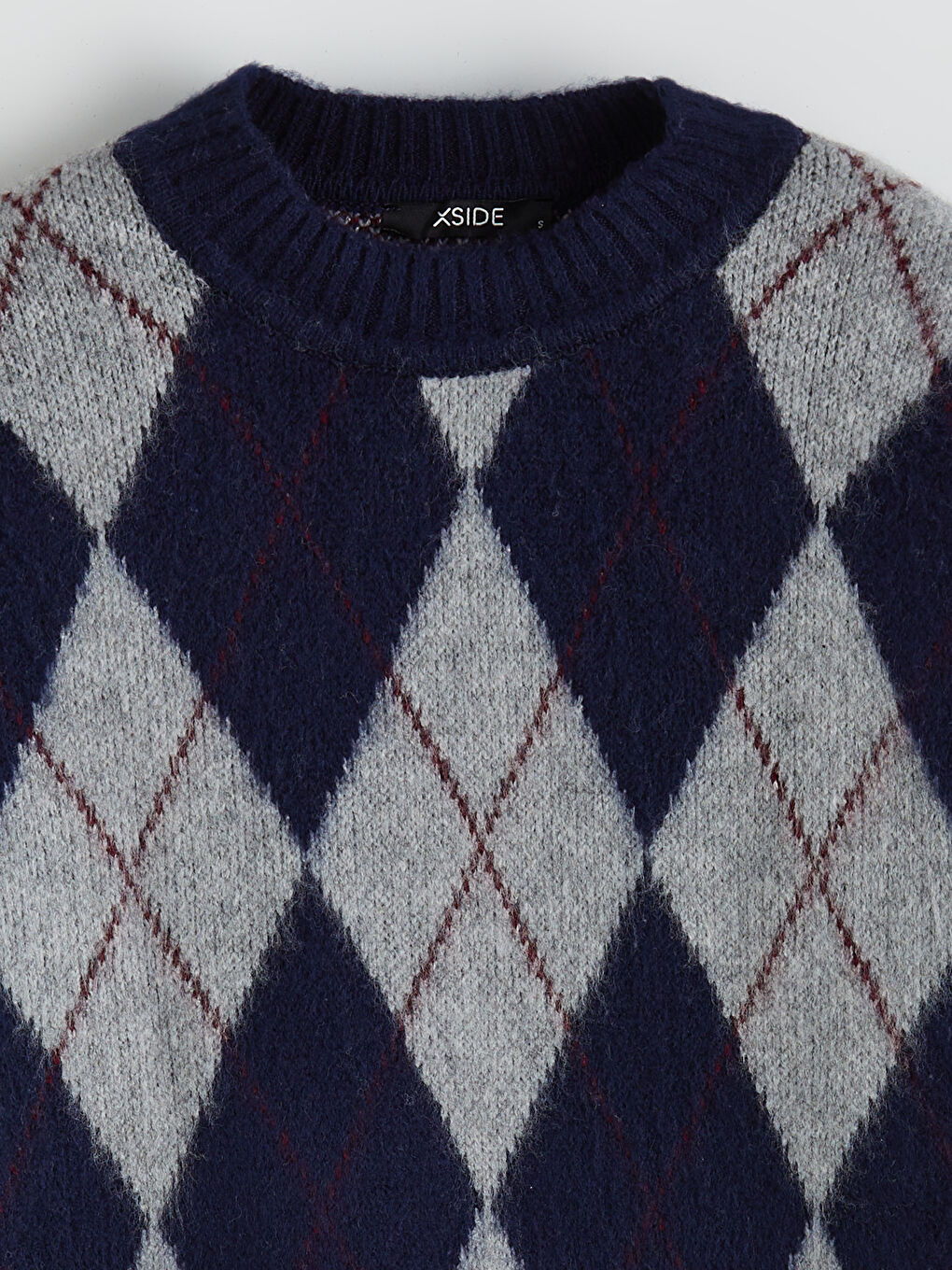 Argyle Pattern Oversize Women's Knitwear Sweater-5