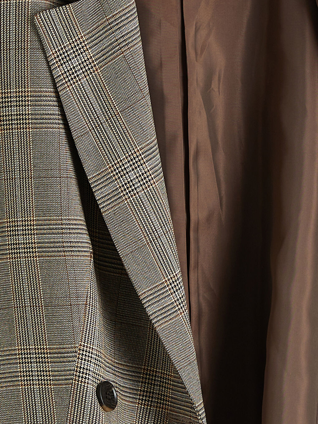 Kahverengi Ekose Kadın Blazer Ceket-1