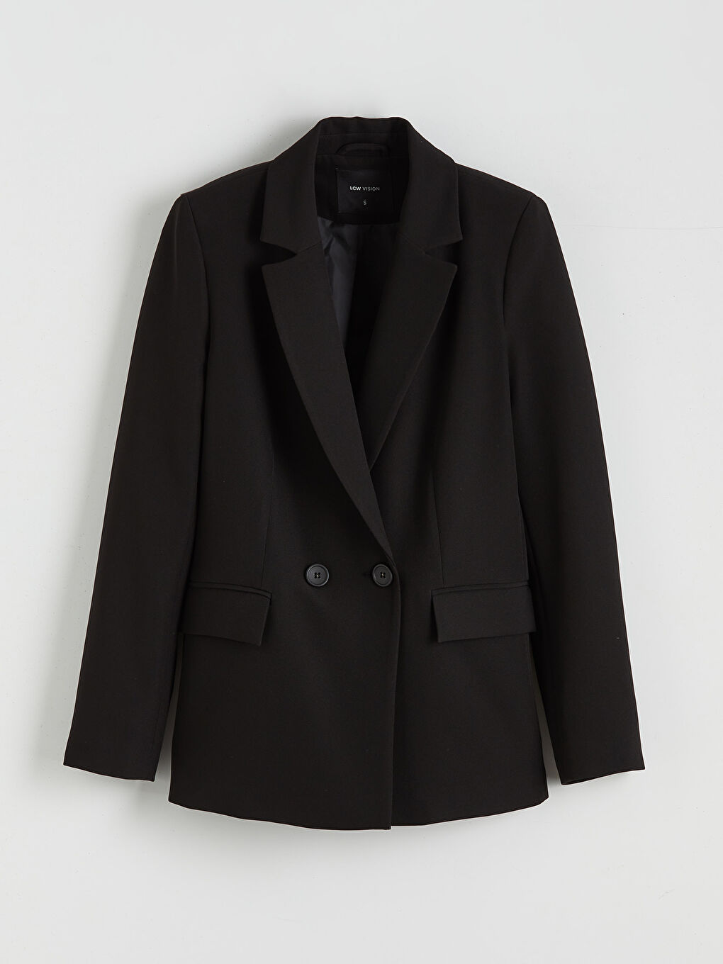 Siyah Krep Kadın Blazer Ceket-5