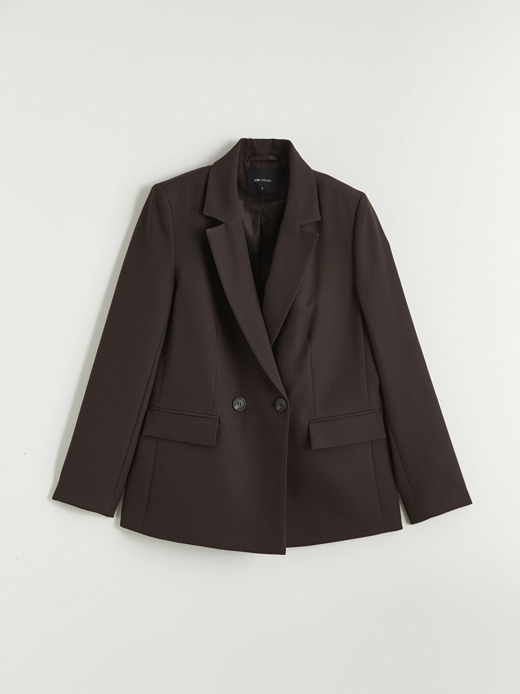 Kahverengi Krep Kadın Blazer Ceket-4