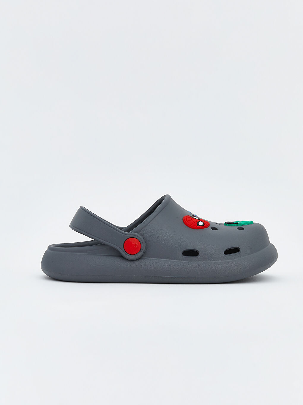 Antrasit Marvel Baskılı Erkek Bebek Plaj Sandaleti-1