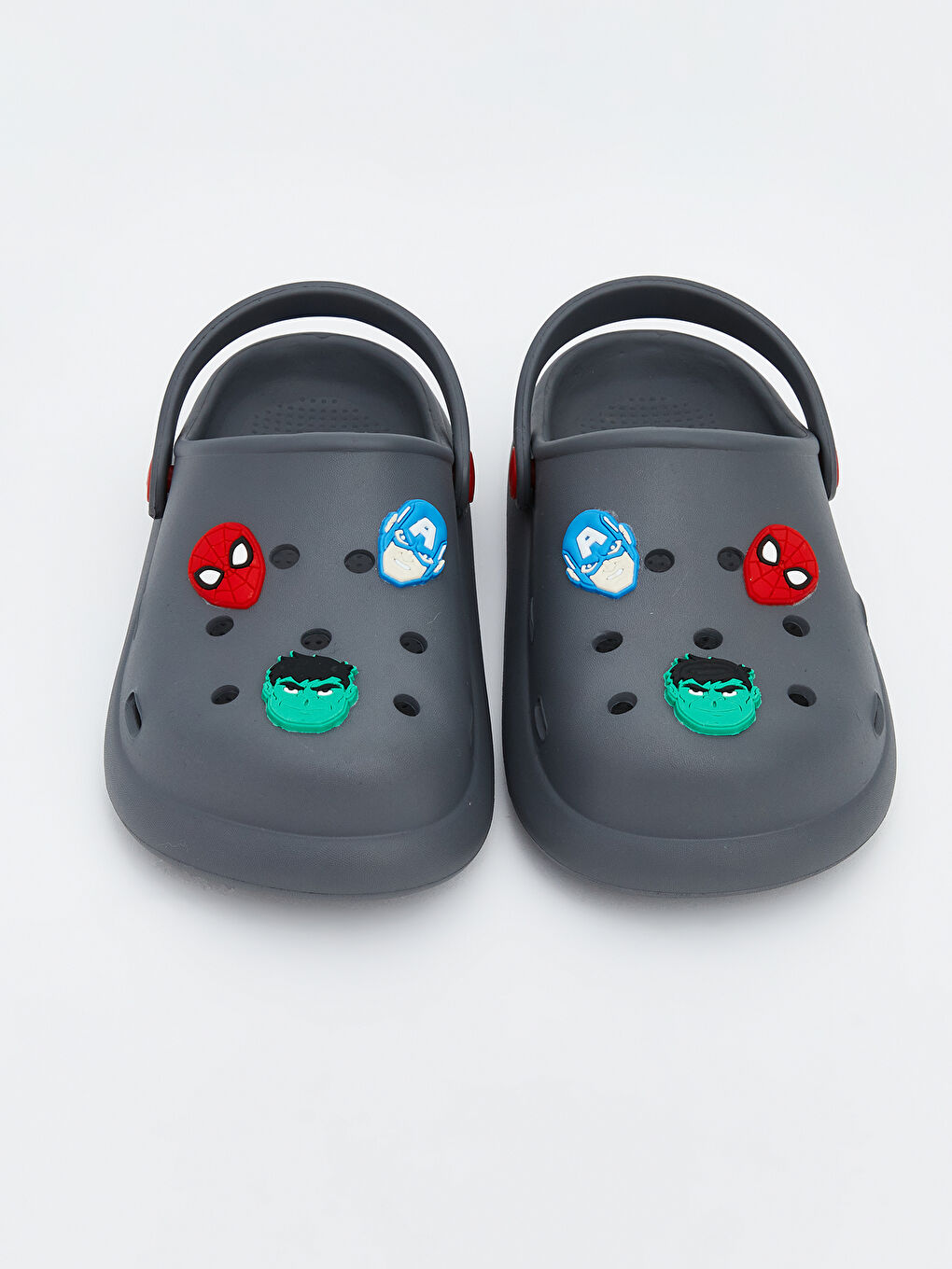 Antrasit Marvel Baskılı Erkek Bebek Plaj Sandaleti-2