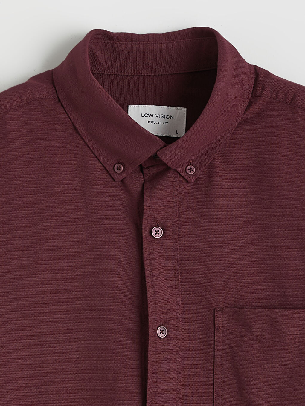 Bordo Regular Fit Uzun Kollu Erkek Gömlek-5