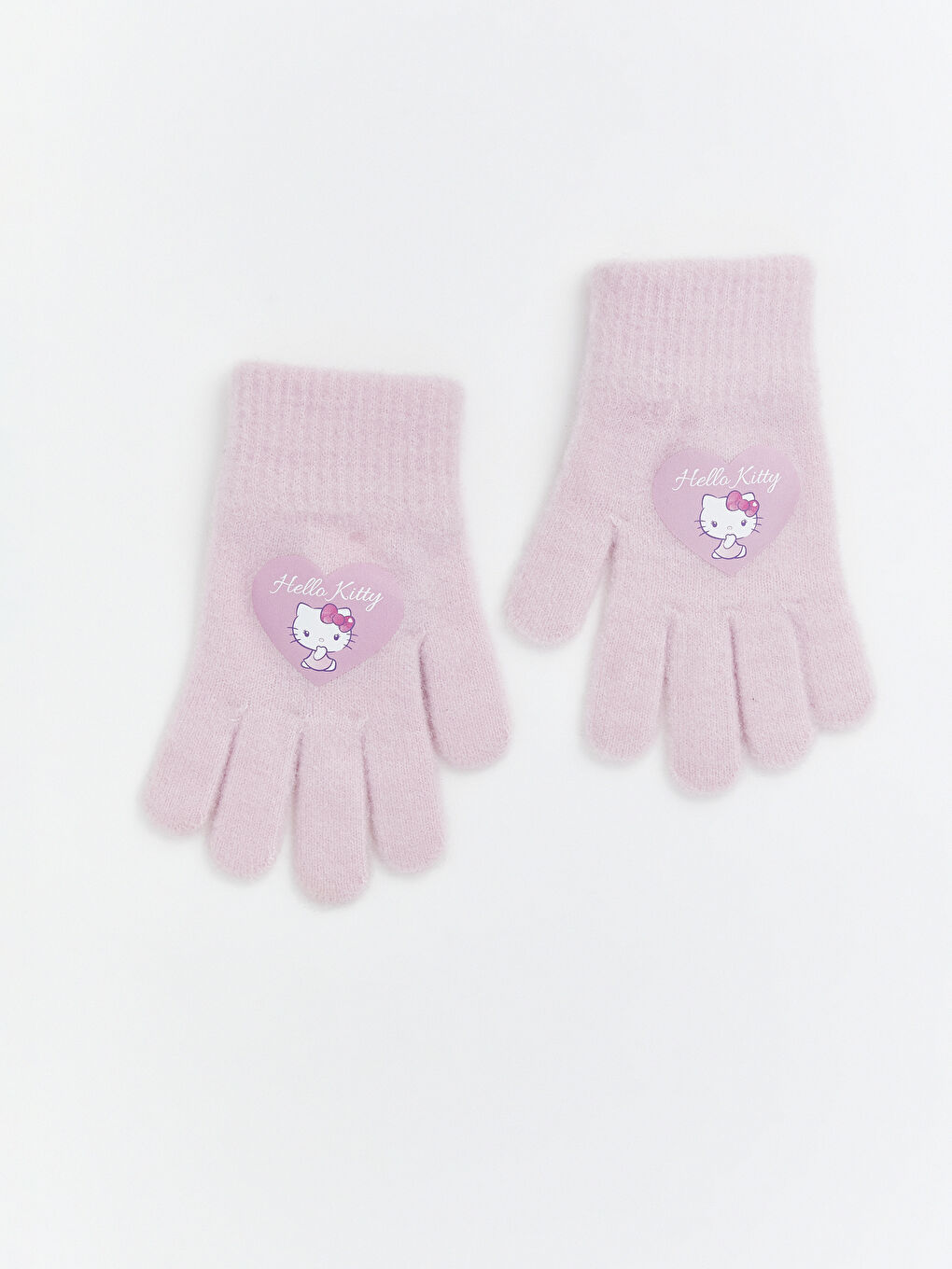 Pembe Hello Kitty Baskılı Kız Çocuk Triko Eldiven