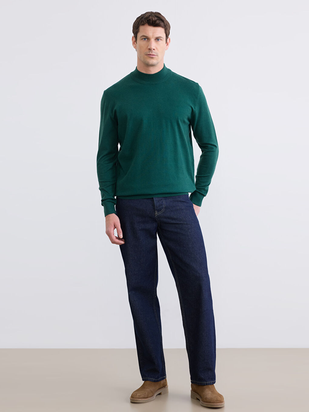 Men's Half Fisherman Ribbed Knit Sweater-1