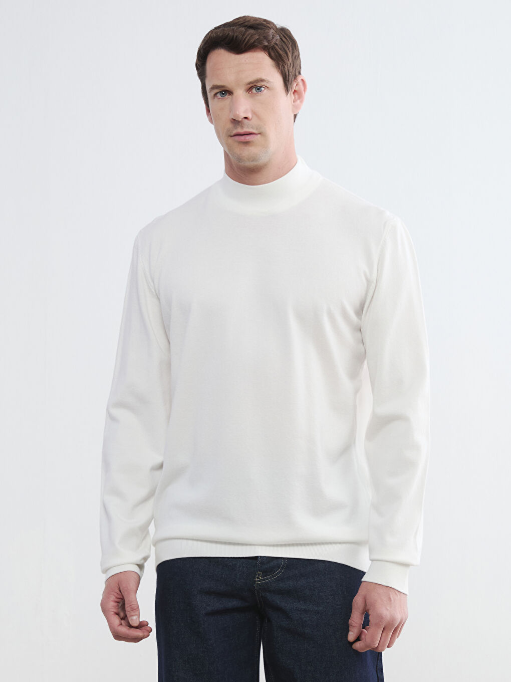 Men's Half Fisherman Ribbed Knit Sweater