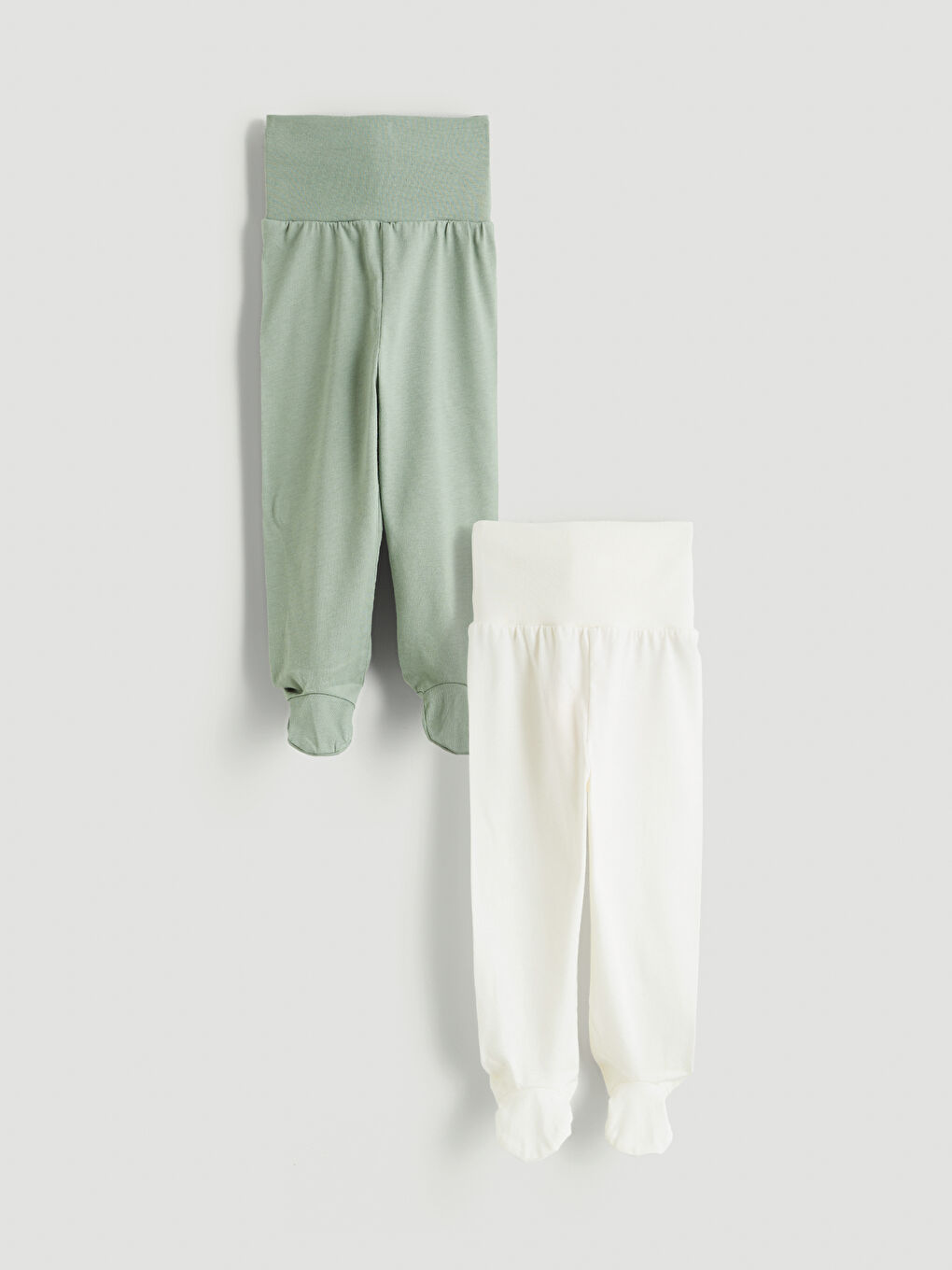 Bej Beli Lastikli Erkek Bebek Pantolon 2'li