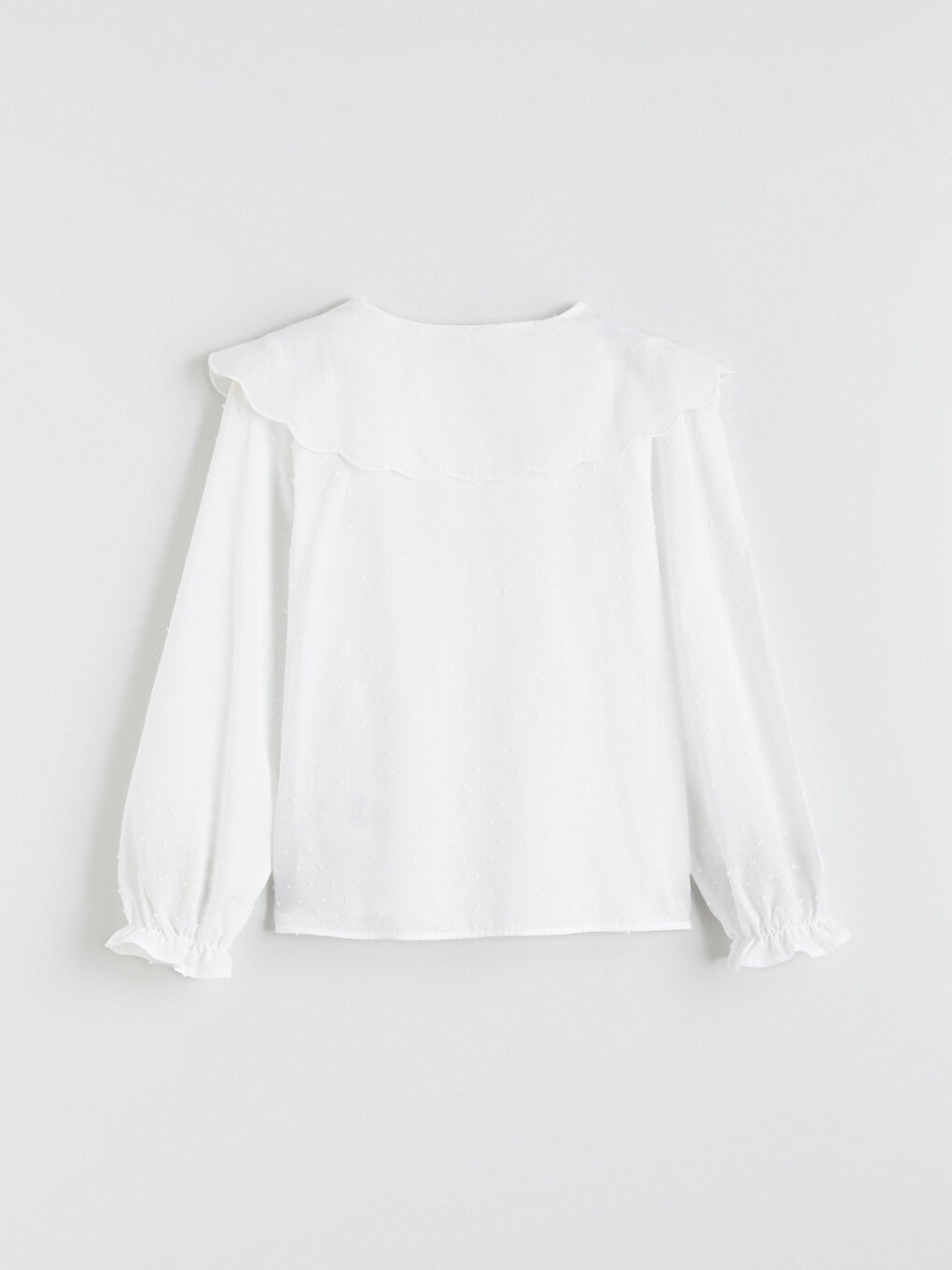 Ekru Bebe Yaka Kız Çocuk Gömlek-2