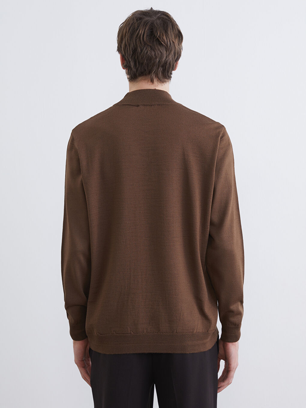 Bej Yarım Balıkçı Yaka Erkek Triko Kazak-3