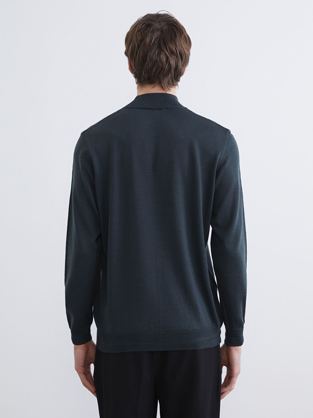 Yeşil Yarım Balıkçı Yaka Erkek Triko Kazak-3