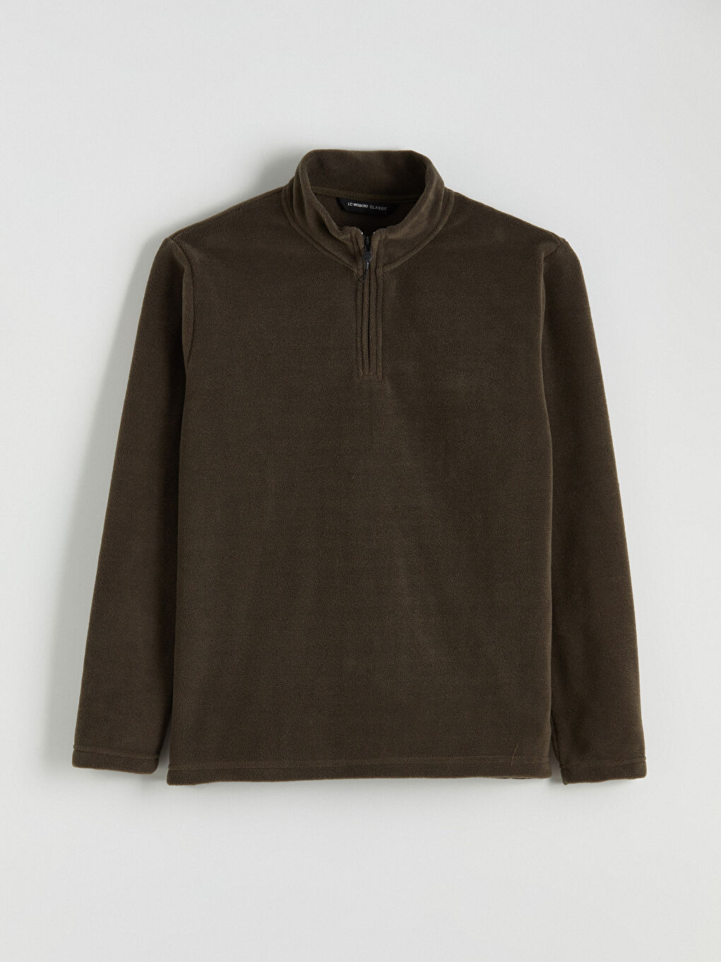 Yeşil Dik Yaka Polar Erkek Sweatshirt-4