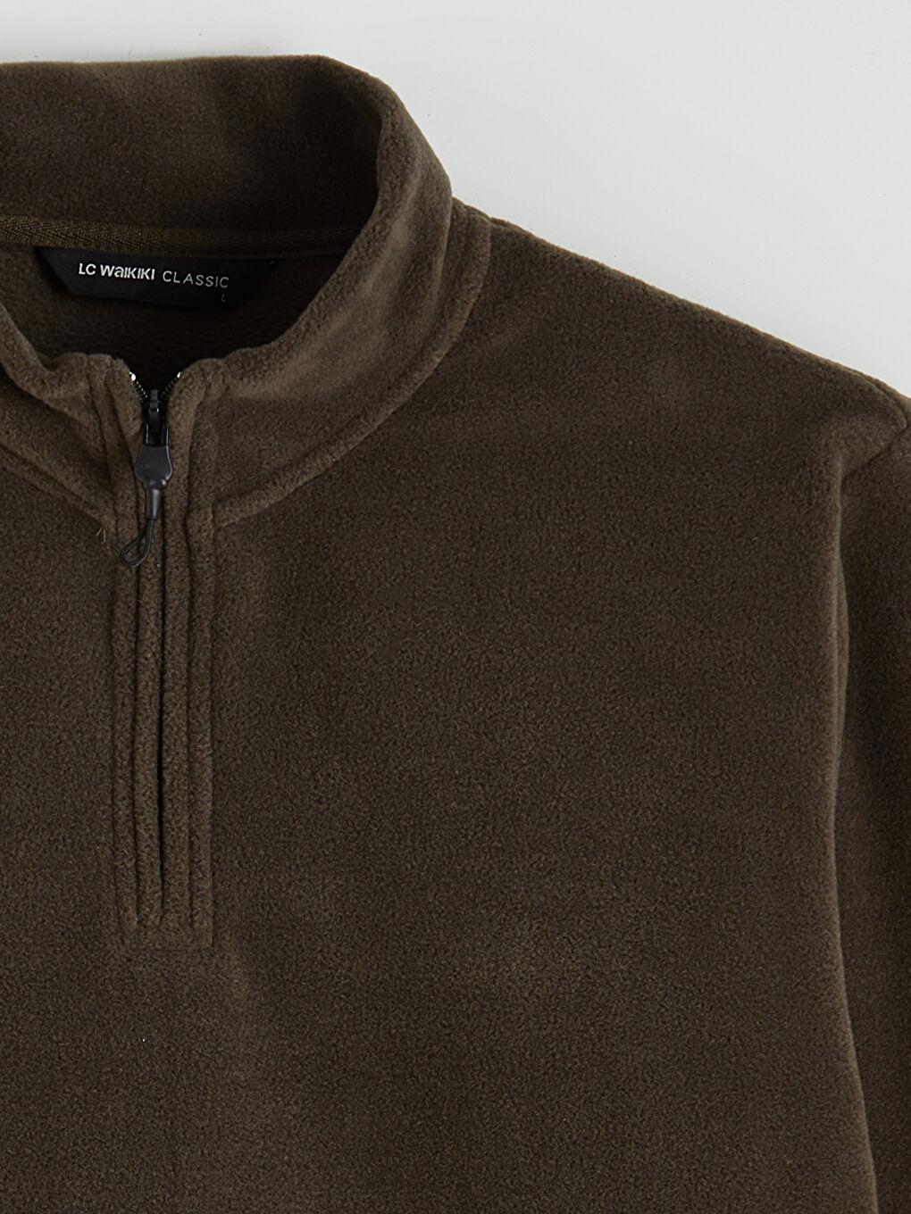 Yeşil Dik Yaka Polar Erkek Sweatshirt-5