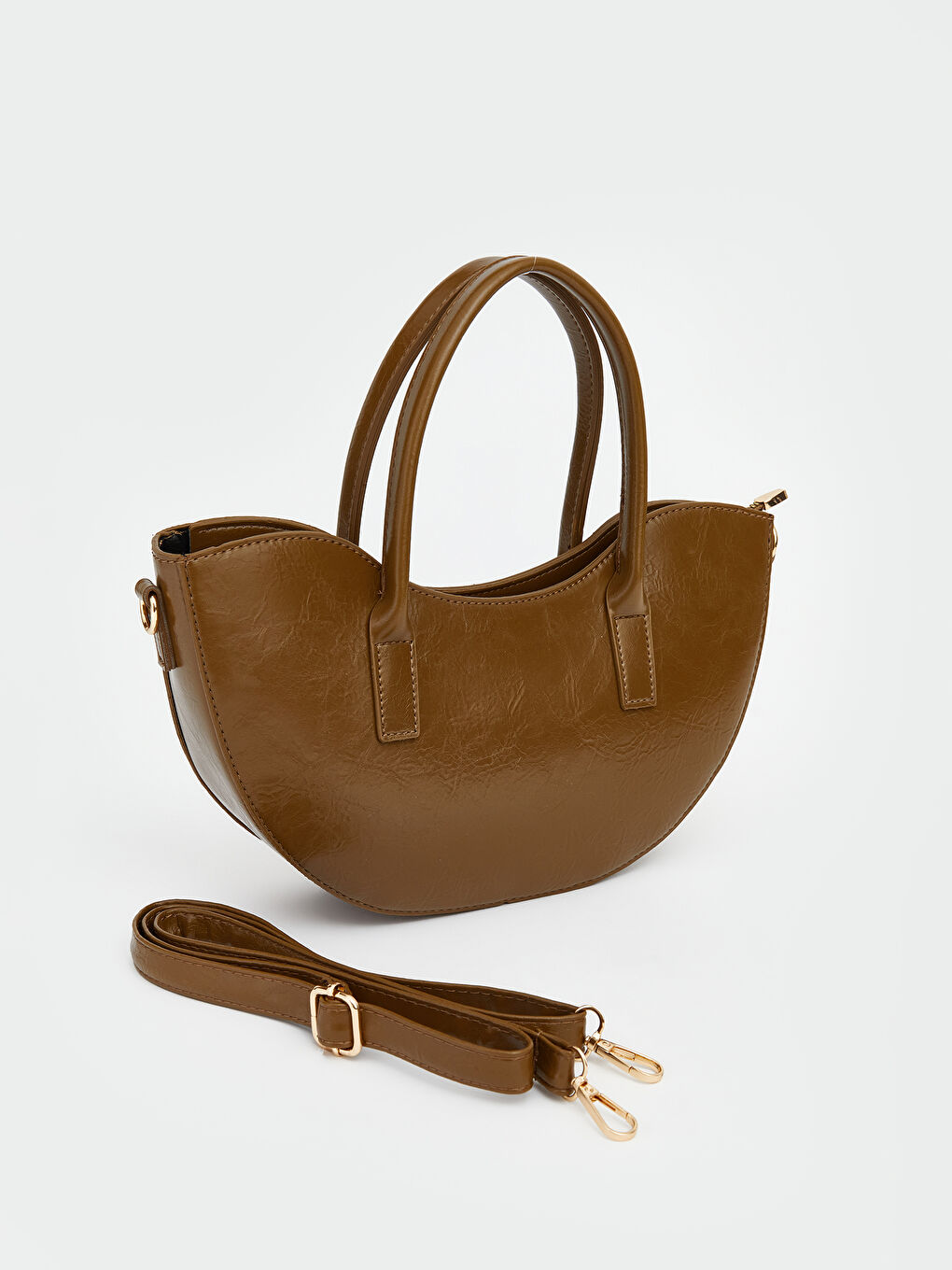 Yeşil Deri Görünümlü Kadın Omuz Çantası	-1