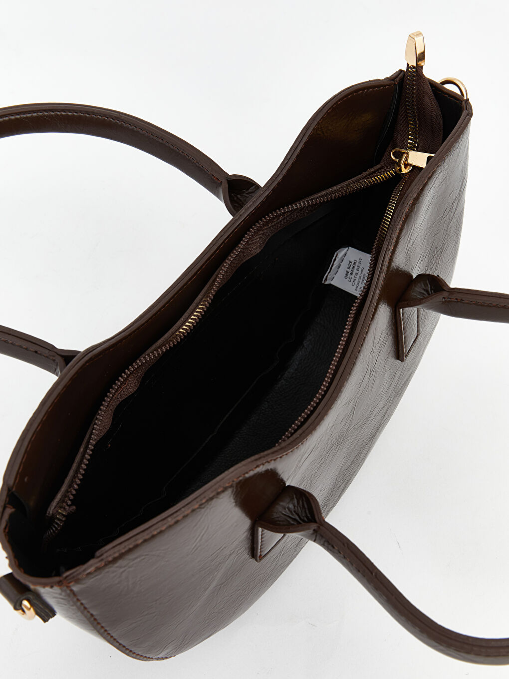 Kahverengi Suni Deri Kadın Omuz Çantası-2